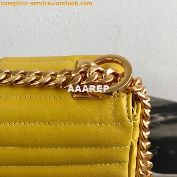 Replica Prada 1BD108 Medium Leather Prada Diagramme Bag Yellow 6