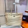 Replica Prada 1BG107 Re Nylon Medium Tote Bag Black 2