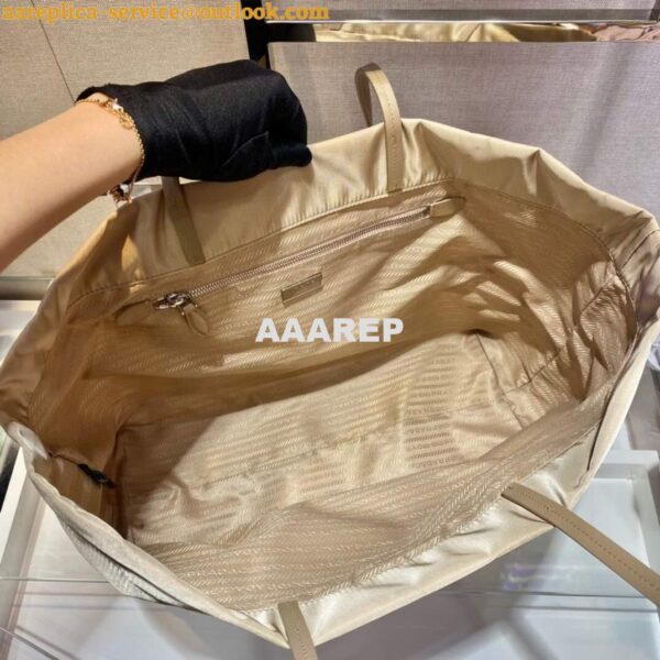 Replica Prada 1BG107 Re Nylon Medium Tote Bag Apricot 8