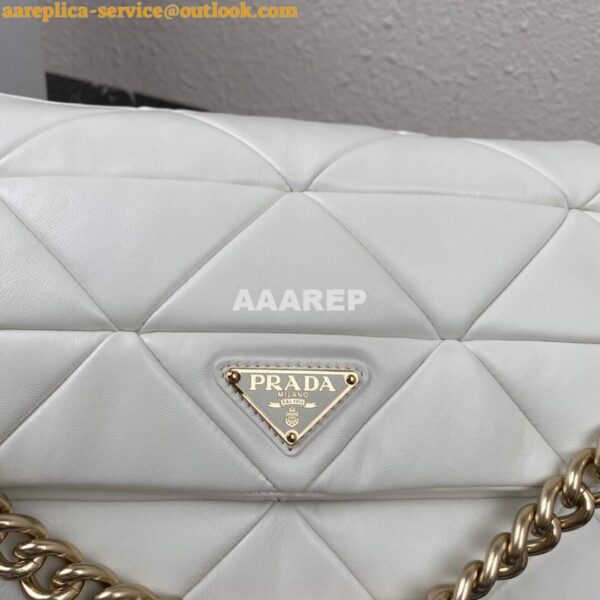 Replica Prada 1BD291 Prada System nappa leather patchwork bag White 3