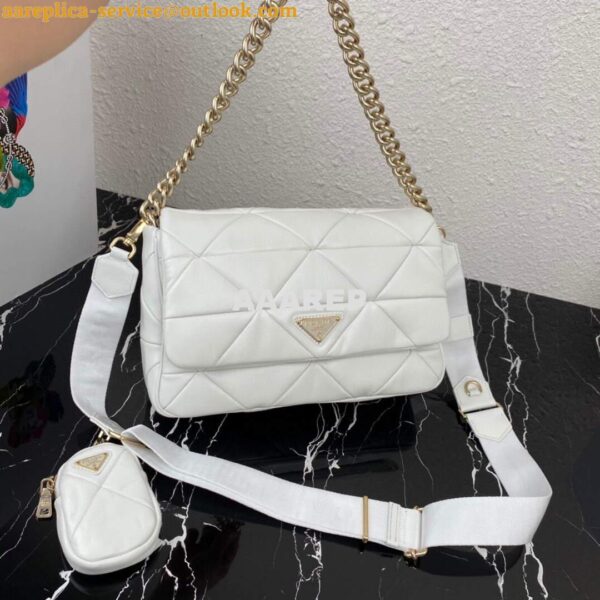 Replica Prada 1BD291 Prada System nappa leather patchwork bag White 6