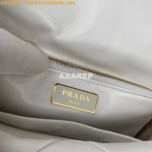 Replica Prada 1BD291 Prada System nappa leather patchwork bag White 8