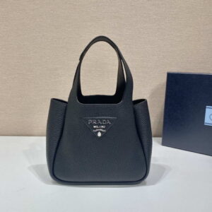 Replica Prada 1BG335 Tote Leather Bucket Handbag Black