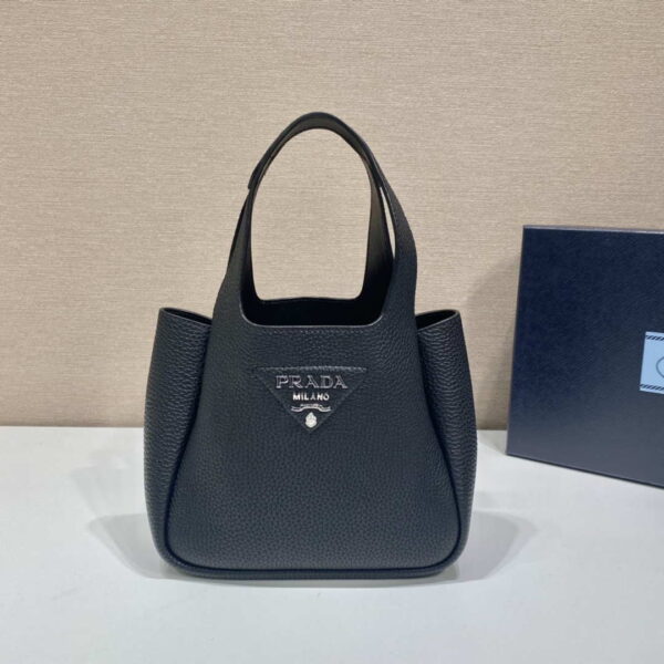 Replica Prada 1BG335 Tote Leather Bucket Handbag Black 3