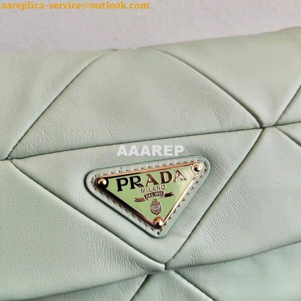 Replica Prada 1BD292 Prada System nappa leather patchwork Bag Green 4