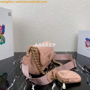 Replica Prada 1BD292 Prada System nappa leather patchwork Bag Light Pink