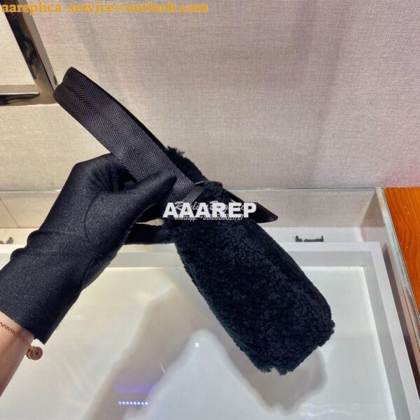 Replica Prada Re-edition 2000 Shearling Mini-bag 1NE515 Black 5