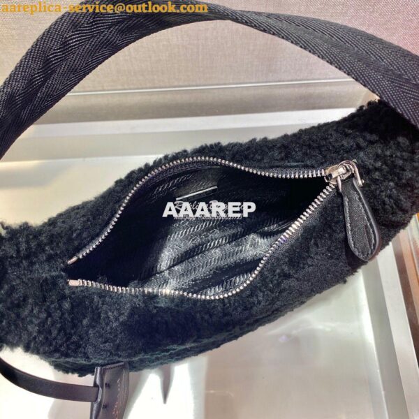 Replica Prada Re-edition 2000 Shearling Mini-bag 1NE515 Black 6