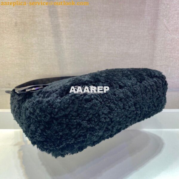 Replica Prada Re-edition 2000 Shearling Mini-bag 1NE515 Black 9
