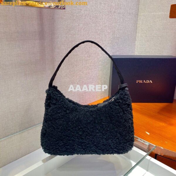 Replica Prada Re-edition 2000 Shearling Mini-bag 1NE515 Black 10