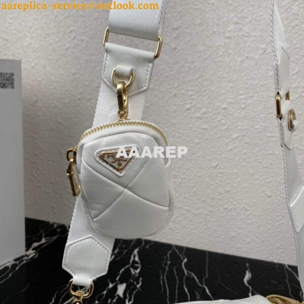 Replica Prada 1BD292 Prada System nappa leather patchwork Bag White 8