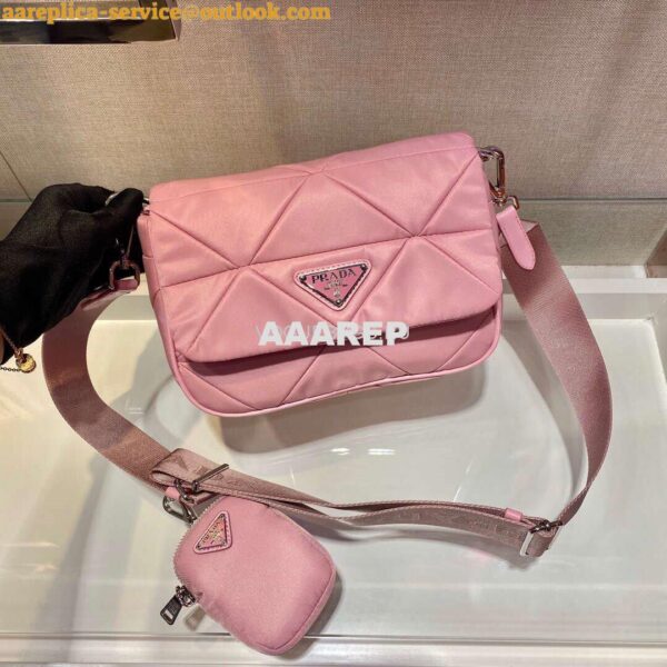 Replica Prada 1BD292 Prada Three In One Nylon Shoulder Bag Pink 3