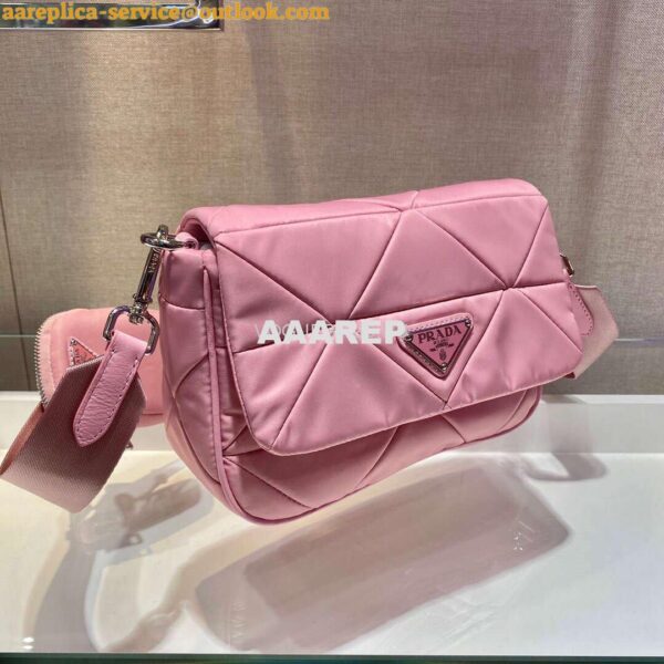 Replica Prada 1BD292 Prada Three In One Nylon Shoulder Bag Pink 4