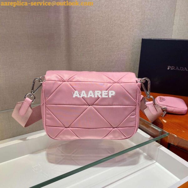 Replica Prada 1BD292 Prada Three In One Nylon Shoulder Bag Pink 5