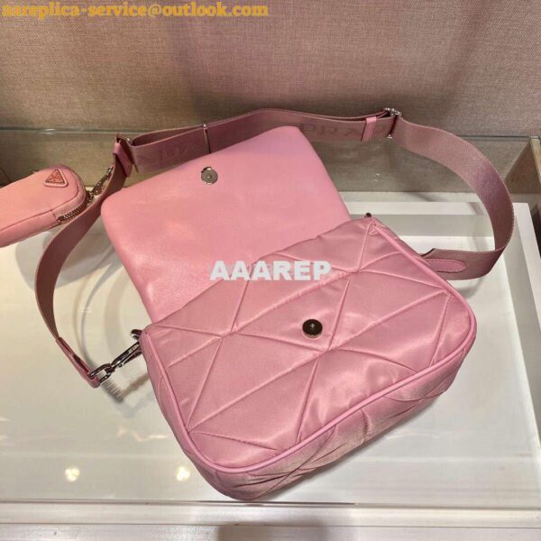 Replica Prada 1BD292 Prada Three In One Nylon Shoulder Bag Pink 5