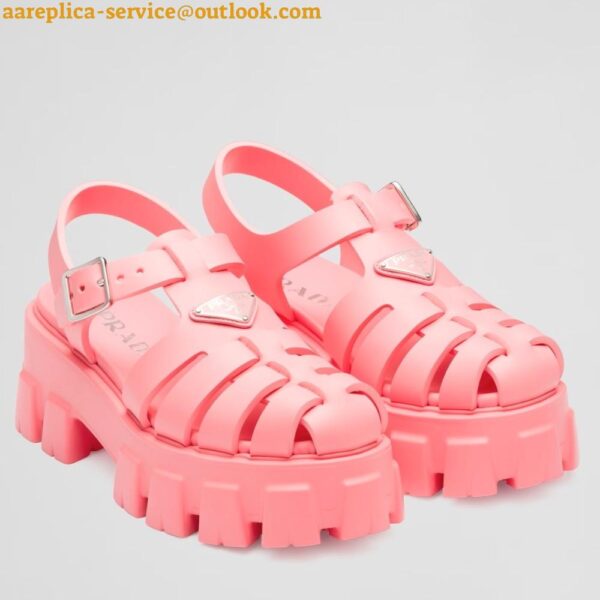 Replica Prada Foam Sandals in Pink Rubber