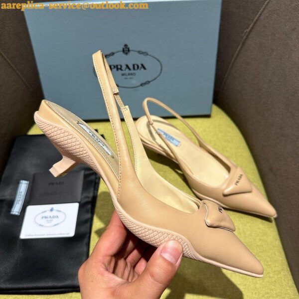 Replica Prada Slingback Pumps in Powder Padded Leather 8