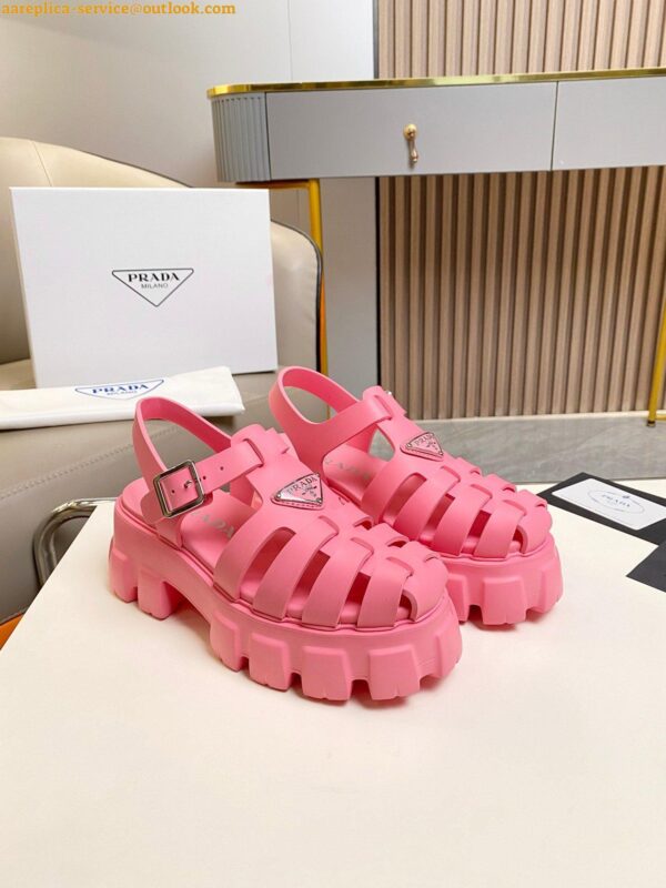 Replica Prada Foam Sandals in Pink Rubber 5