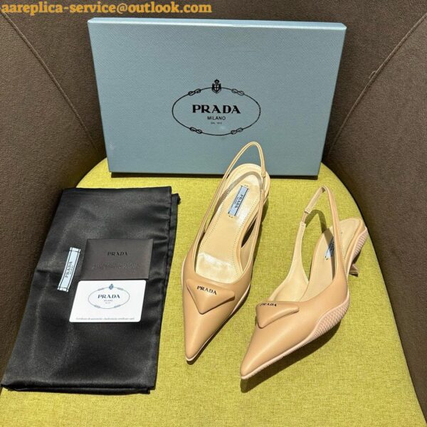 Replica Prada Slingback Pumps in Powder Padded Leather 10