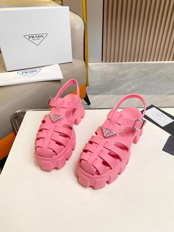 Replica Prada Foam Sandals in Pink Rubber 4