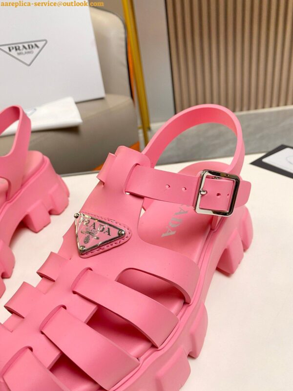 Replica Prada Foam Sandals in Pink Rubber 5