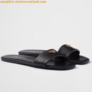 Replica Prada Women's Slides in Black Smooth Leather 2