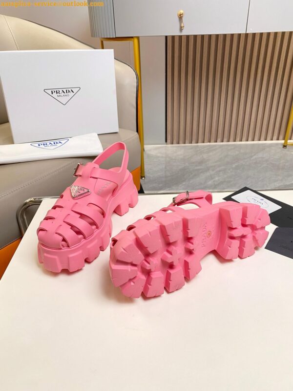 Replica Prada Foam Sandals in Pink Rubber 8