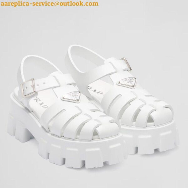 Replica Prada Foam Sandals in White Rubber 3