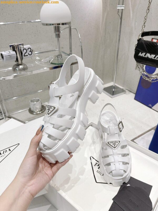 Replica Prada Foam Sandals in White Rubber 7