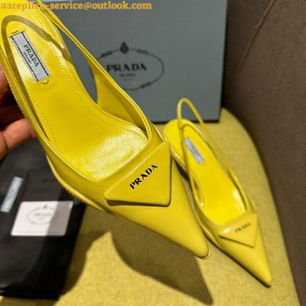 Replica Prada Slingback Pumps in Yellow Padded Leather 8