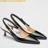 Replica Prada Slingback Pumps in Yellow Padded Leather