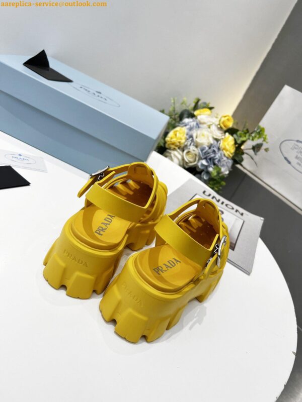 Replica Prada Foam Sandals in Yellow Rubber 8