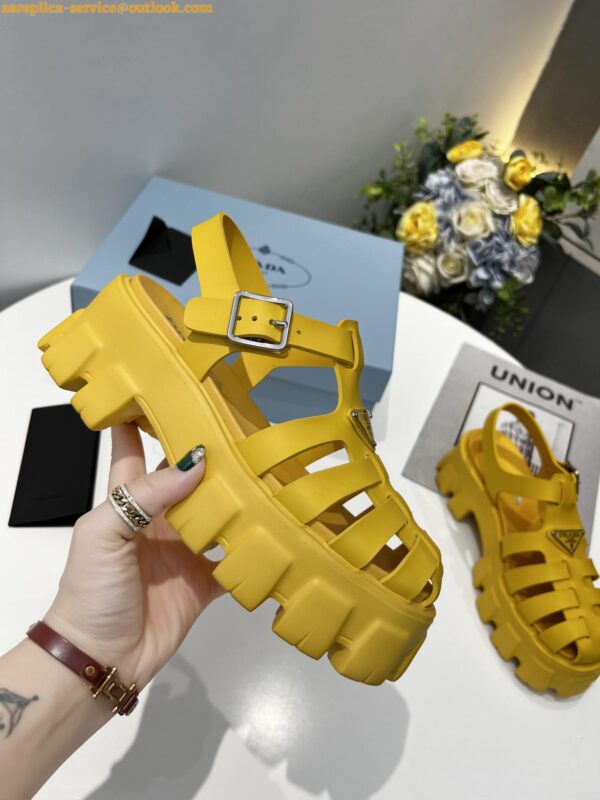 Replica Prada Foam Sandals in Yellow Rubber 9