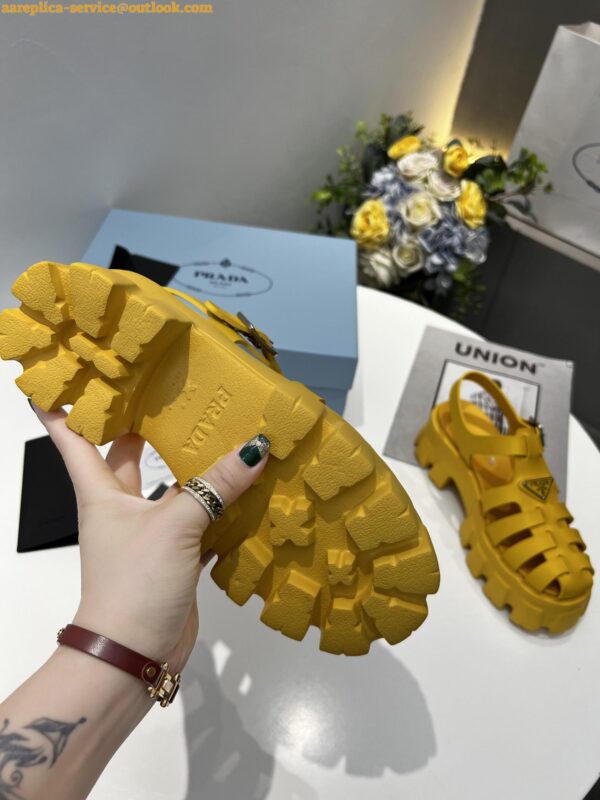 Replica Prada Foam Sandals in Yellow Rubber 12