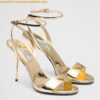 Replica Prada Heel Sandals 85mm in Satin with Crystals 2