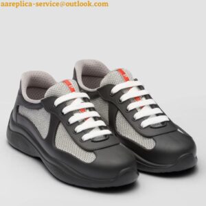 Replica Prada America's Cup Sneakers in Black Rubber and Bike Fabric