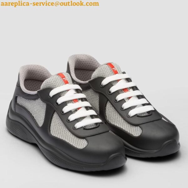 Replica Prada America's Cup Sneakers in Black Rubber and Bike Fabric 3