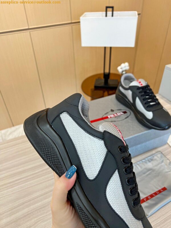 Replica Prada America's Cup Sneakers in Black Rubber and Bike Fabric 6