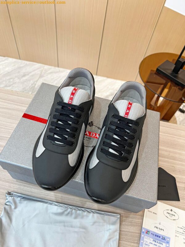 Replica Prada America's Cup Sneakers in Black Rubber and Bike Fabric 7