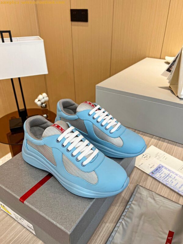 Replica Prada America's Cup Sneakers in Blue Rubber and Bike Fabric 9