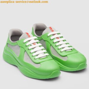 Replica Prada America's Cup Sneakers in Green Rubber and Bike Fabric