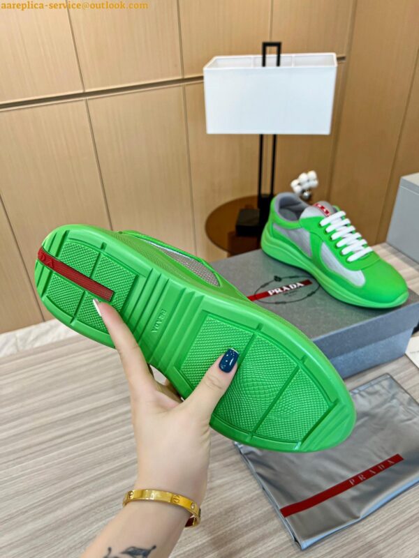 Replica Prada America's Cup Sneakers in Green Rubber and Bike Fabric 6