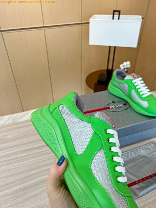 Replica Prada America's Cup Sneakers in Green Rubber and Bike Fabric 10