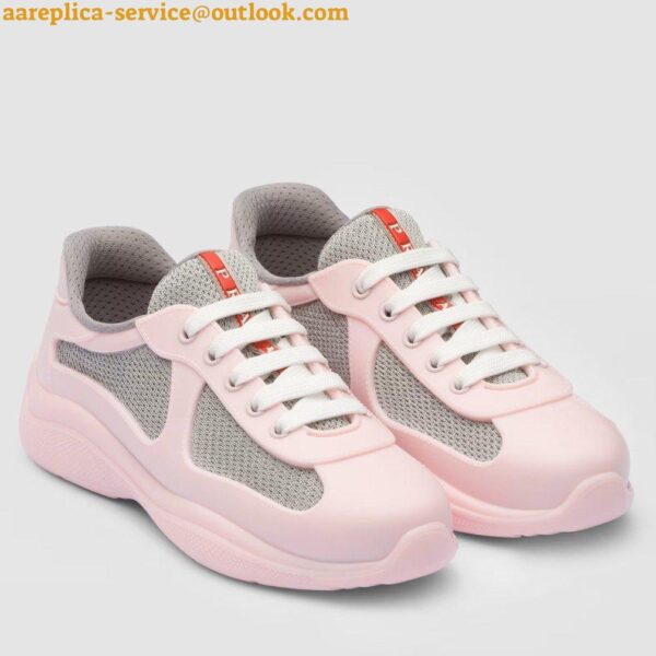 Replica Prada America's Cup Sneakers in Pink Rubber and Bike Fabric 4