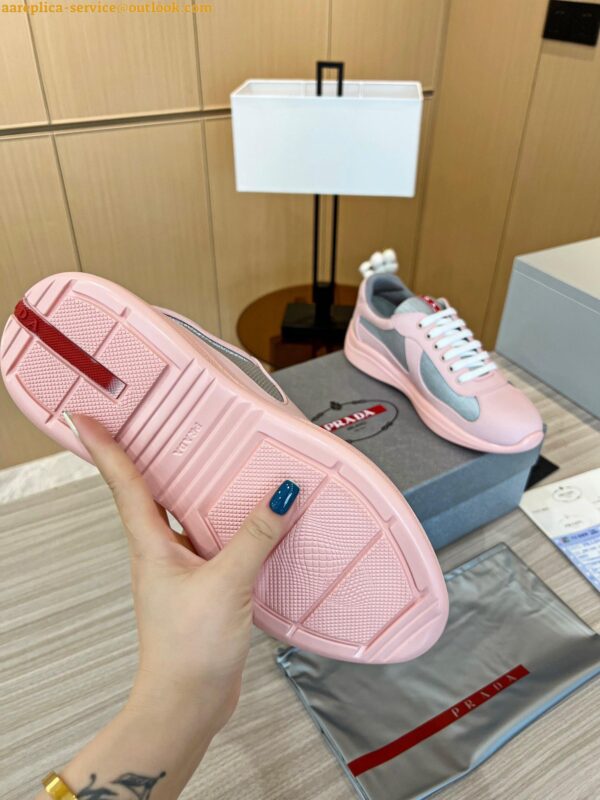 Replica Prada America's Cup Sneakers in Pink Rubber and Bike Fabric 9