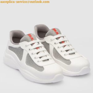 Replica Prada America's Cup Sneakers in White Rubber and Bike Fabric