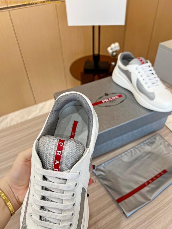 Replica Prada America's Cup Sneakers in White Rubber and Bike Fabric 8