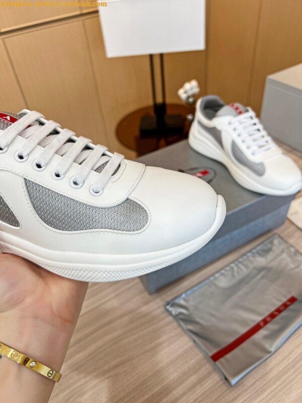 Replica Prada America's Cup Sneakers in White Rubber and Bike Fabric 9