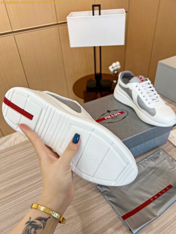 Replica Prada America's Cup Sneakers in White Rubber and Bike Fabric 11