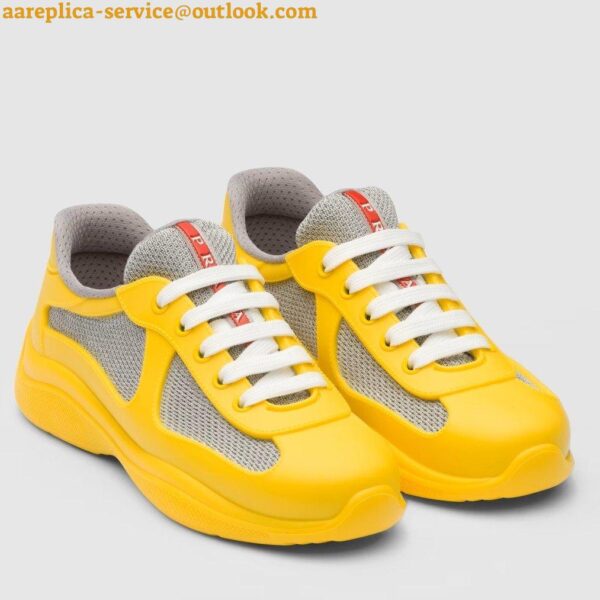 Replica Prada America's Cup Sneakers in Yellow Rubber and Bike Fabric 3